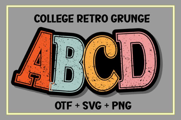 College Retro Grunge Font for Handmade Packaging & Labels