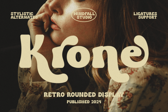 Krone: A Retro Rounded Display Font for Editorial Design